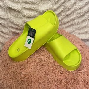 Neon Yellow/Green Platform Sandals